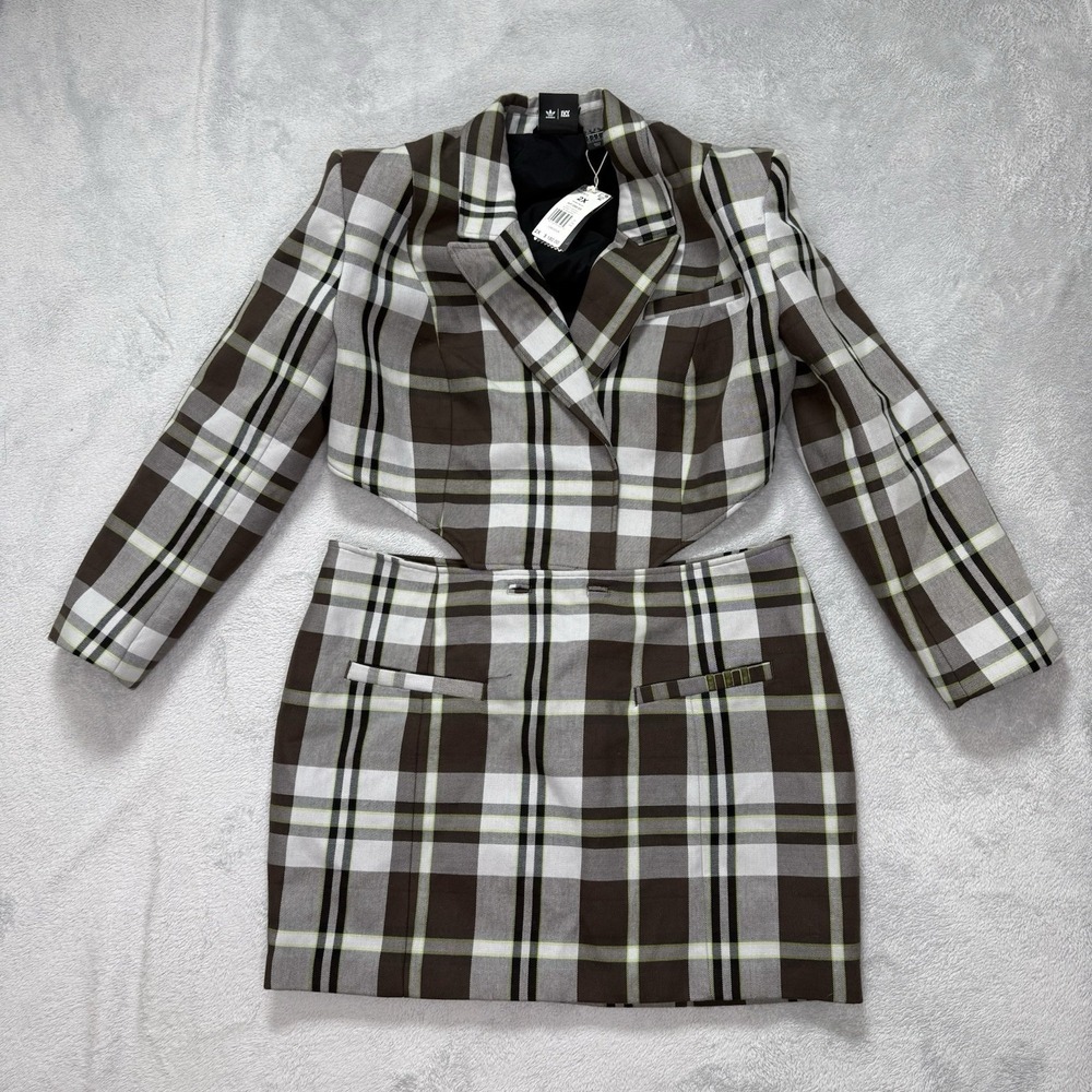 Adidas x Ivy Park Halls of Ivy Plaid Dress Skirt Blazer Set 2X NWT HG2371